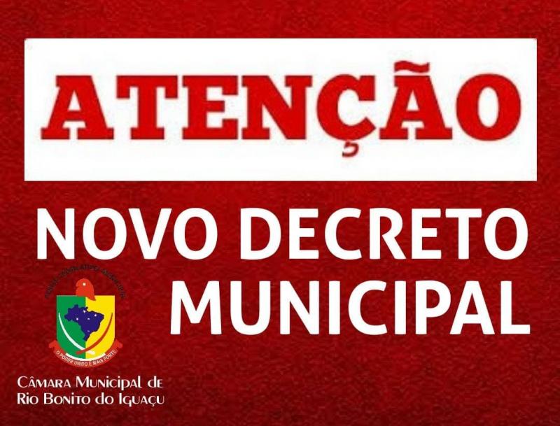 NOVO DECRETO MUNICIPAL
